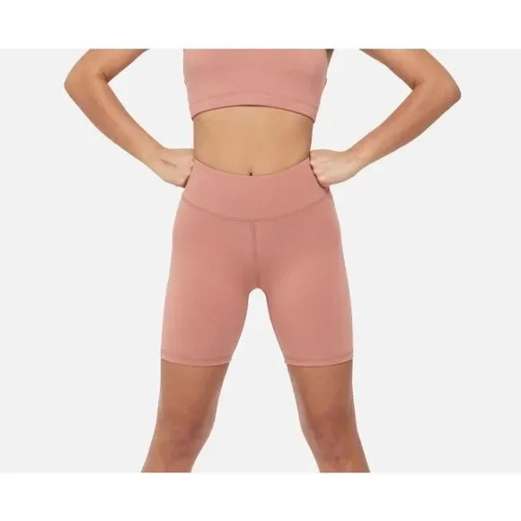 ‼️NWOT: MATE The Label Shorts Womens Large Bike Terracotta Stretch Organic - Picture 1 of 9